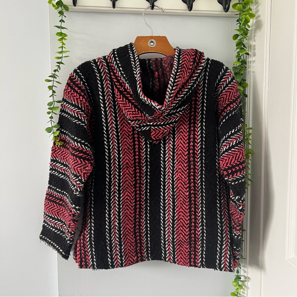 Pink and Black Striped Baja Hoodie - Picture 3 of 4